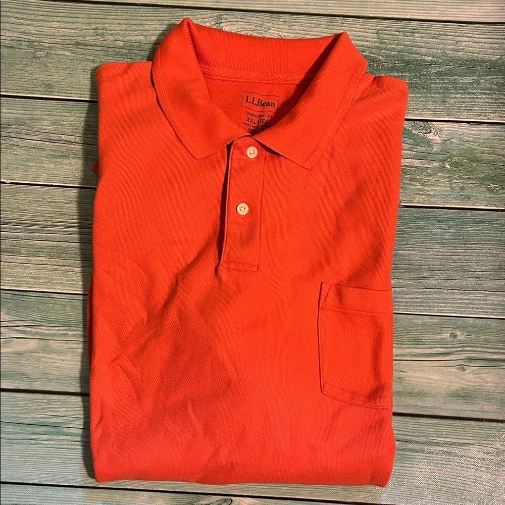 L.L. Bean Men's Bright Orange Polo